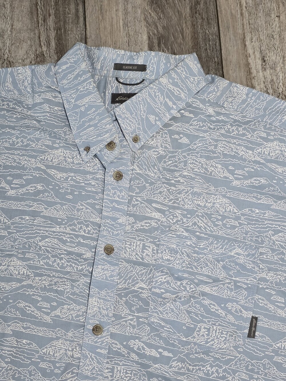 Eddie Bauer Men's Mountain AOP 100% Cotton Button-down SS Shirt Sz 2XL *NWOT